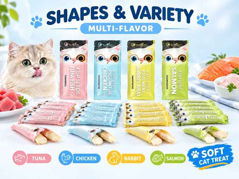 Steamed treat sticks and puree pouches